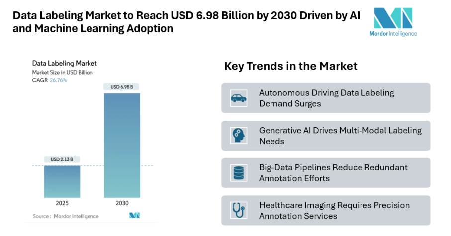 Data Labeling Market to Reach USD 6.98 Billion by 2030 Driven by AI and Machine Learning Adoption