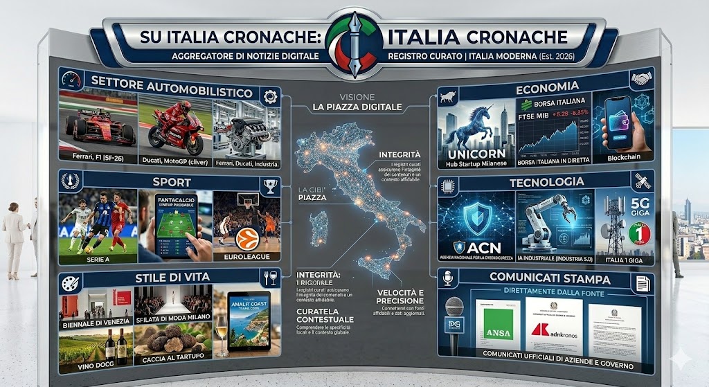 Italia Cronache: Il principale aggregatore di notizie in Italia per Tecnologia, Sport ed Economia.