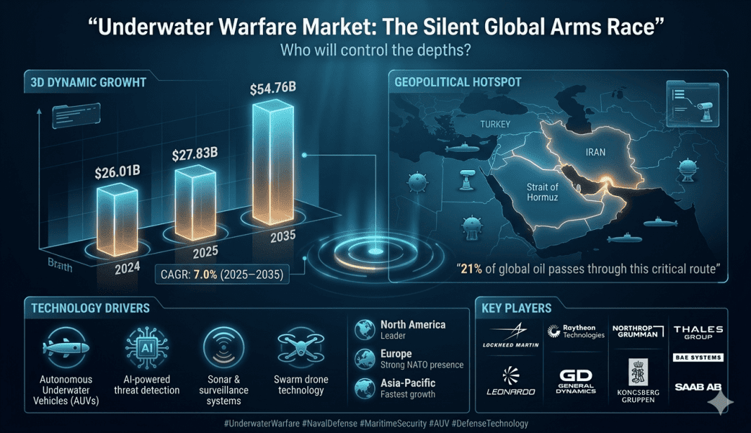Underwater Warfare Market to Reach USD 54.76 Billion by 2035, Growing at 7.0% CAGR Driven by Rising Autonomous Underwater Vehicle Adoption